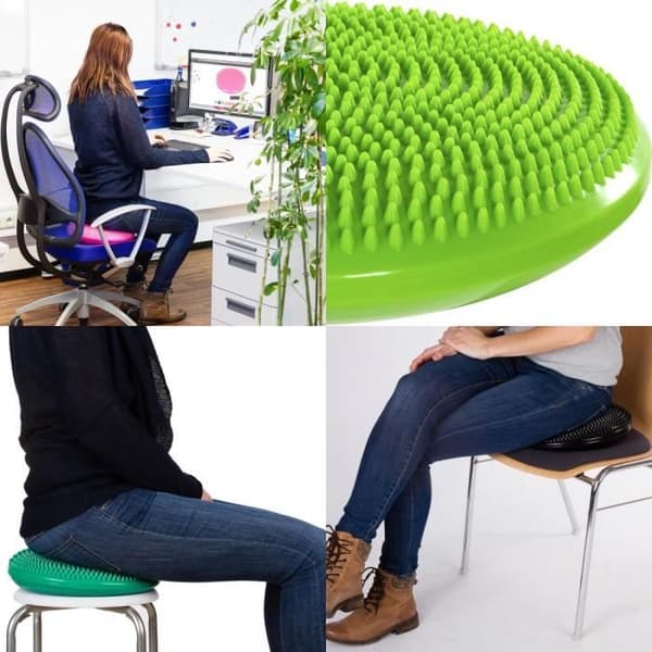 Inflatable Balance and Sitting Cushion - Green - 33 cm