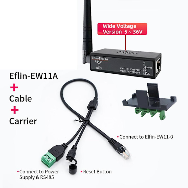 Seriell Port Rs485 til Wifi Enhets Servermodul Konverter -ew11a-0 Modbus Protokoll Datatransfer Via