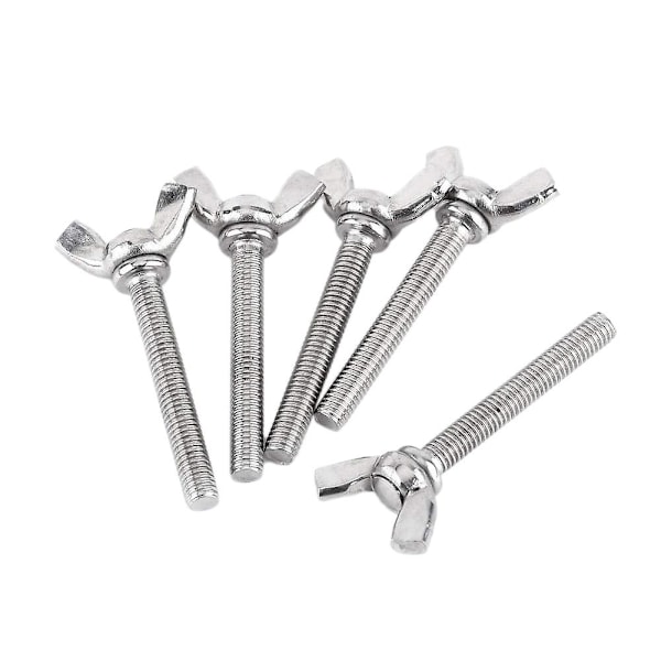 5 stk. M5 Vingeskrue Bolter 304 Rustfritt Stål Festemiddelsortiment, Full Gjenget (M5X40mm)