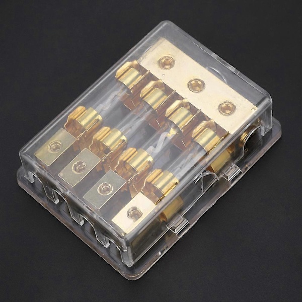 12V 60A Bil Auto Stereo Ljud Krets Bladsäkringshållare Box Block 1 in 4 Vägar Ut