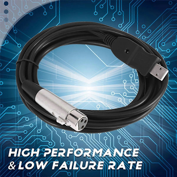 3M USB Han til XLR Hun Mikrofon USB MIC Link Kabel Ny