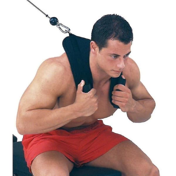 Fitness Abdominal Crunch Straps Ab Exercise Pulling Harness Axelrem Bälte Nylon Hem Barbell1pcs svart
