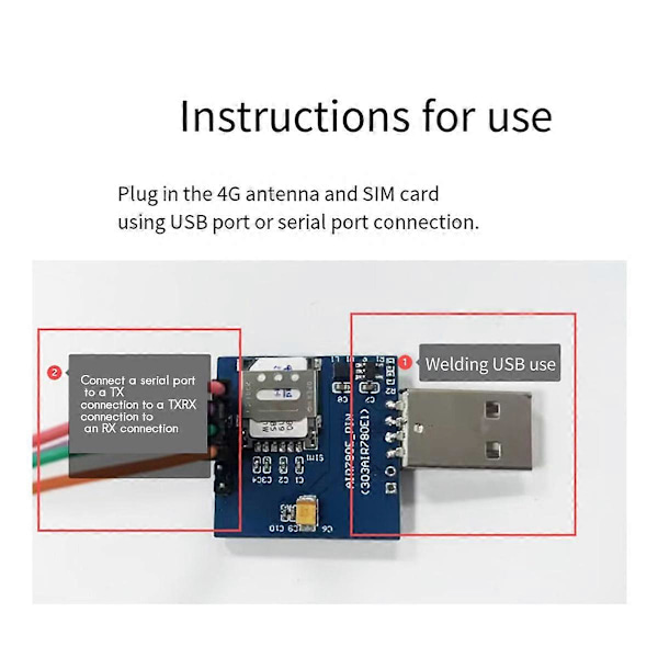 4G Modul Luat Air780E Full Netcom Modul Mini IoT Seriell Kommunikasjon Dataoverføring DTU Multifunksjonsmodul