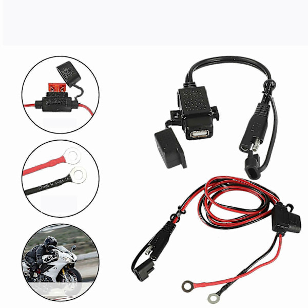 Sae til Usb Motorcykel Oplader Adapter Kabel