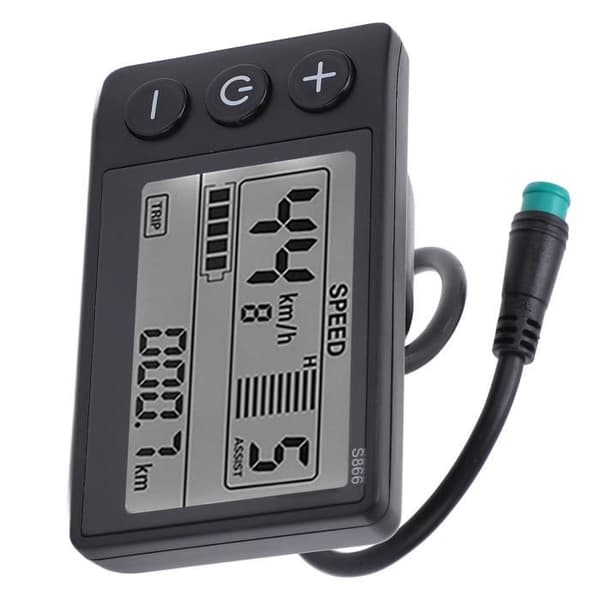LCD displaymåler til elcykel S866 Elcykel LCD displaymåler 24V 36V 48V kontrolpanel med