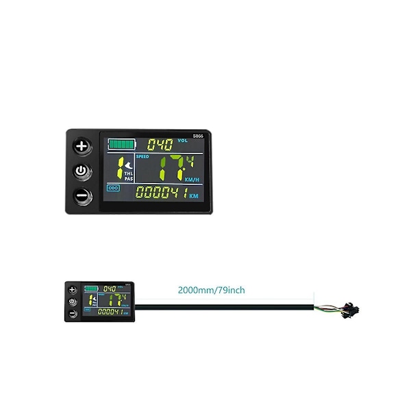 Lcd-s866 Elcykel Färg Lcd Display Instrument 24v 36v 48v Elcykel Modifiering, S