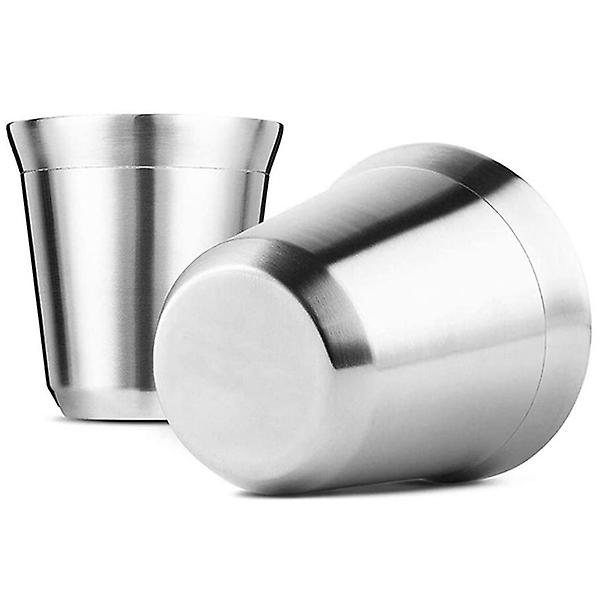 160 ml Espresso Koppar i Rostfritt Stål (2-pack), Dubbelväggiga Espresso Koppar, Isolerande Kaffe Koppar med