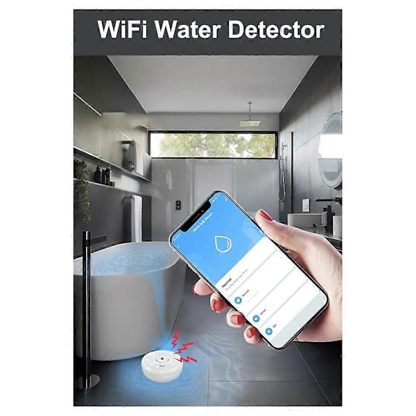 Tuya WiFi Oversvømmelsessensor Smart Life App Vandlækagesensor Detektion Høj Lydalarm Linkage Alert Applikation