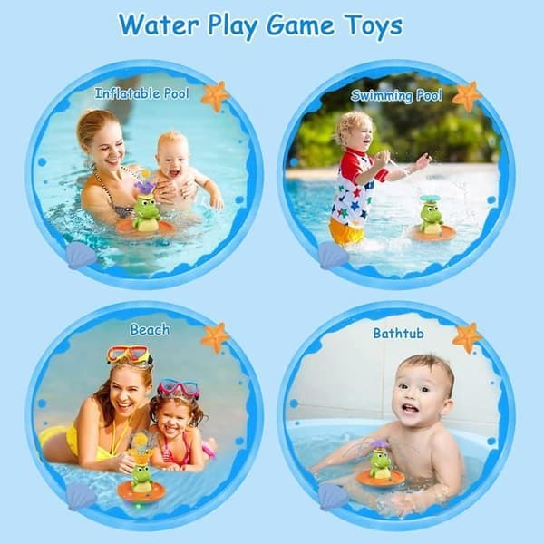 Badeleke - Krokodille - Lysende Vannleke - Babybadeleke med 5-modus Sprinkler