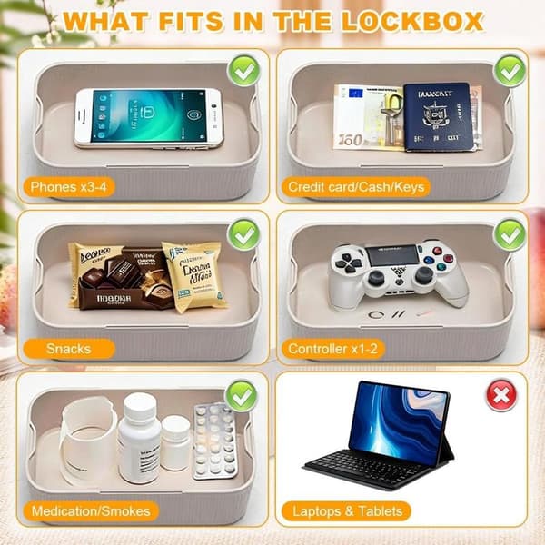 Phone Cabinet - with Time Lock - Phone Cabinet with Timer - Lockable Cabinet for Self-Control in Addiction - Storage Box with Time Lock | Dimensions: 24
