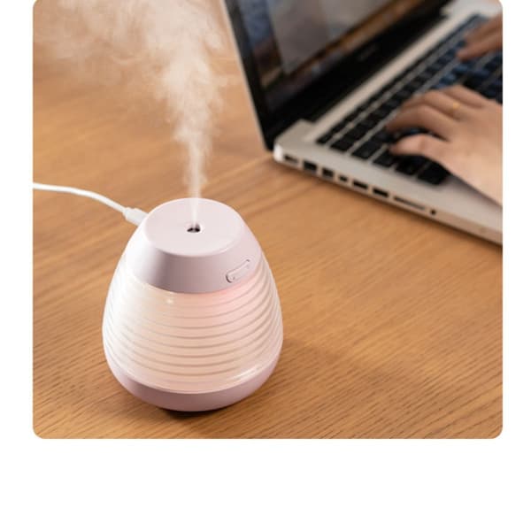Creative Home Office Pine Cone Humidifier with 7-Color LED & Auto Shut-Off Purple
