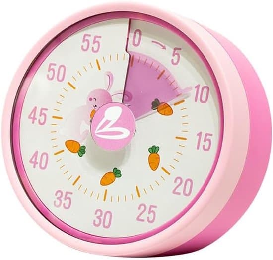 Børnevenlig visuel timer - Mekanisk timer - Magnetisk 60-minutters timer - Til køkken, klasseværelse og kontor