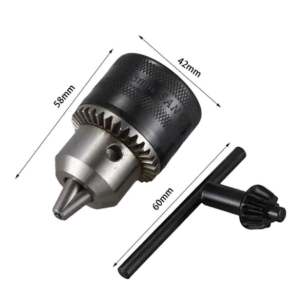 1.5-13mm Borrchuck Borrpresschucknyckel 1/4\" Snabbväxlings Hex Drive