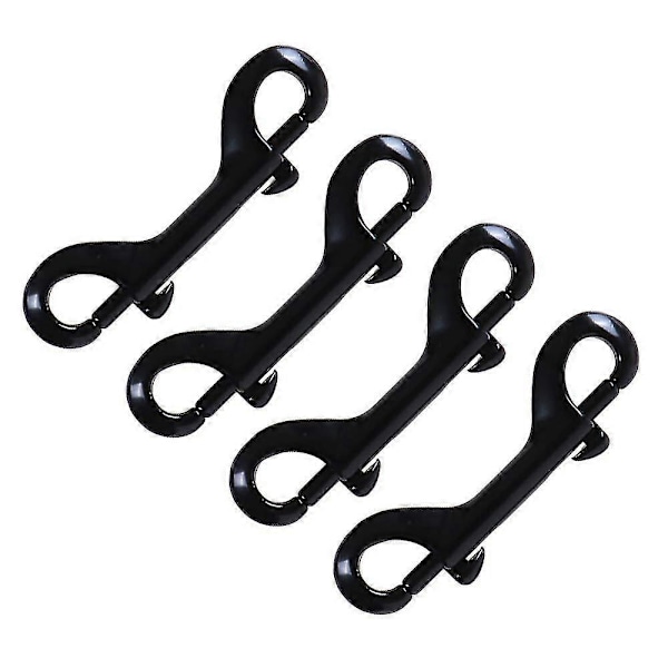 Dobbel Ended Bolt Snap Kroker Dobbel Ende Kraftig Trigger Snaps Hummerlås Snap Krok Bolt Snaps Festeklips - Svart 4 Stk