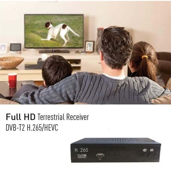 DVB-T2 HEVC 265 Digital TV-tuner DVB-T2 1080P HD USB-dekoder Terrestrisk mottaker EU-plugg