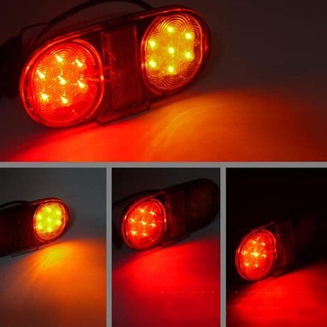 12V LED Tilhengerlys, 2 stk Vanntette LED Tilhengerbaklys