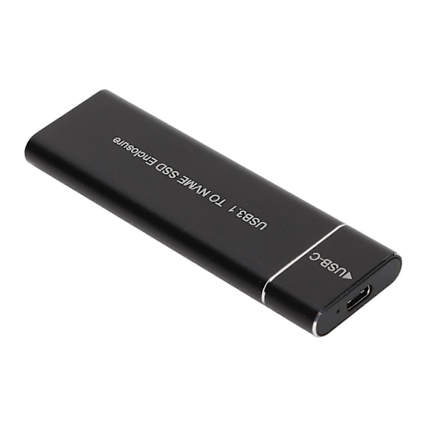M.2 NVMe SSD-kabinett 6 Gbps Ultratunt Typ C-gränssnitt Aluminiumlegering Svart USB 3.1 till NVMe PCIe SSD-kabinett för PC