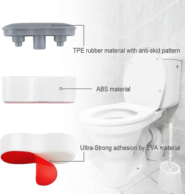 Bidet Toiletsæde Bumpers, Universal Toiletsæde Buffer, med 2 højdejusteringer