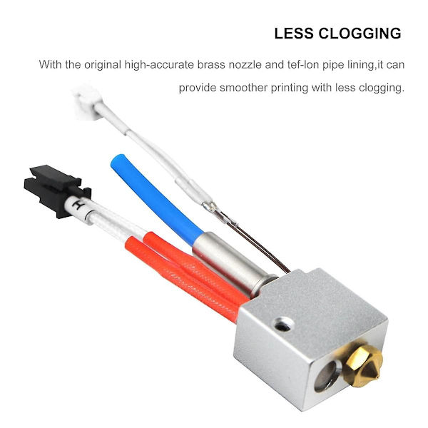 2 Hotend V5 J-Head 3D-skrivar Extruderdel Monterad med Volcano Munstycken för 2 Plus/Max/Pro