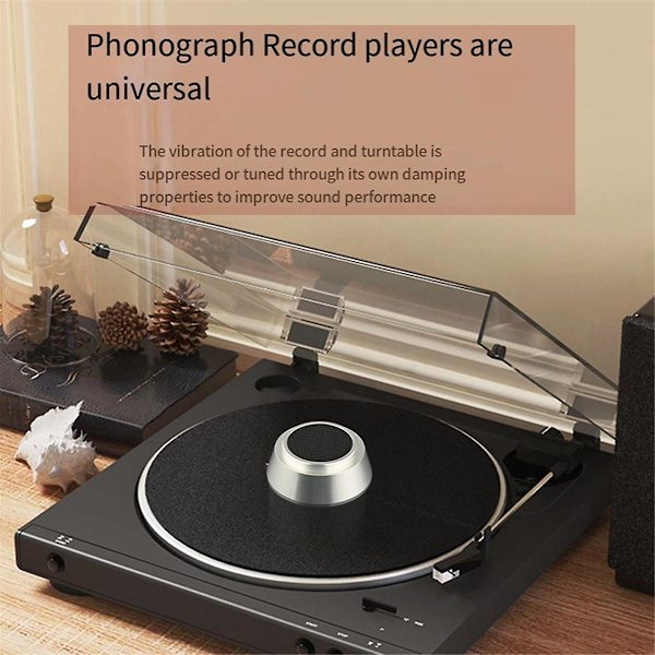 Skivklämma i aluminiumlegering LP Vinyl Skiva Skivspelare Stabilisator Vikt Klämma Spelare Tillbehör Silver