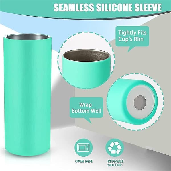 Sublimeringsemner Glass Silikonstroppsett for 20 Tette Rette Emner, Sublimeringsemner Glass