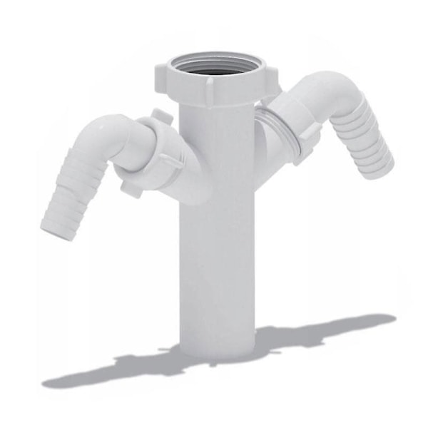 Avløpsrør-tilkobling med dobbel oppvaskmaskintilkobling 1 1/2\" BSP x 40mm