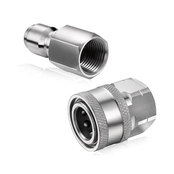 8 STK NPT 3/8 Tommer Rustfrit Stål Han Hun Hurtigkoblingssæt Højtryksrenser Adaptere (Interna