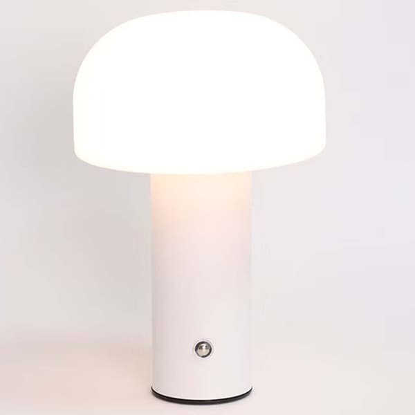 Retro Mushroom Table Lamp | Wireless Rechargeable LED Lamp White