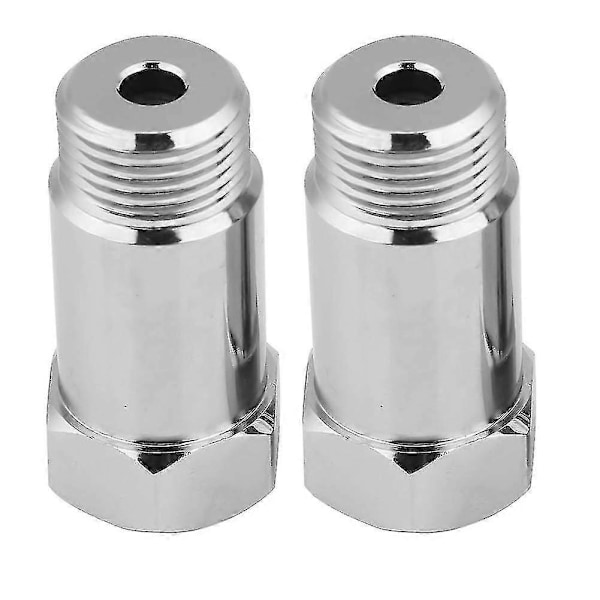o2 sensor distans + Syresensor 2st 45mm M18*1.5 Check Engine Light Eliminator Adapter O2 Syresensor Förlängare Distans Silver