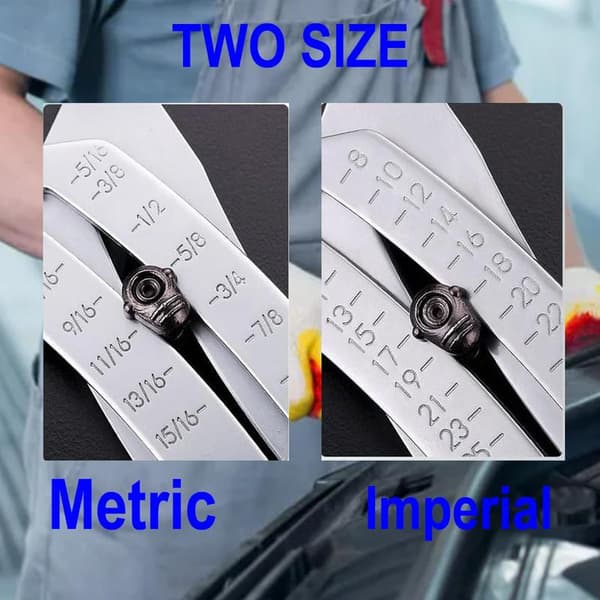 2-piece Portable Precision Thread Gauge Keychain, Mini Thread Checker Lookup Tool, Nut and Bolt Identifier Gauge Keychain
