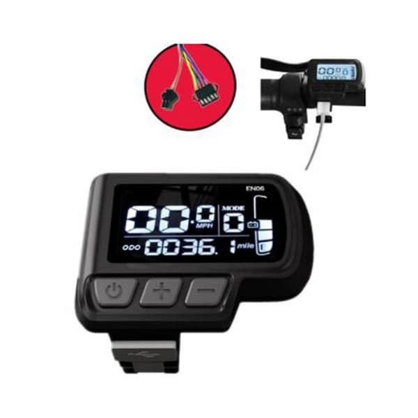 24V 36V 48V Justerbart Elektrisk Cykelpanel LCD Display til Elektrisk Cykel Scooter EN06 med USB