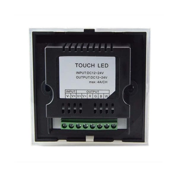 DC12V-24V RGB / RGBW Vægmounted Controller Glaspanel Dimmer til LED-Strimler Lampe Sort