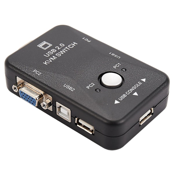 USB KVM-switch 2-ports VGA SVGA Switch Box USB 2.0 Mus & Tangentbord 1920X1440 Switch Box
