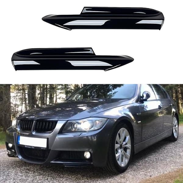 Til 3 Serie E90 E91 320I 330I 2005-2008 Frontkofanger Læbe Vinkel Diffuser Splitter Spoiler Beskytter
