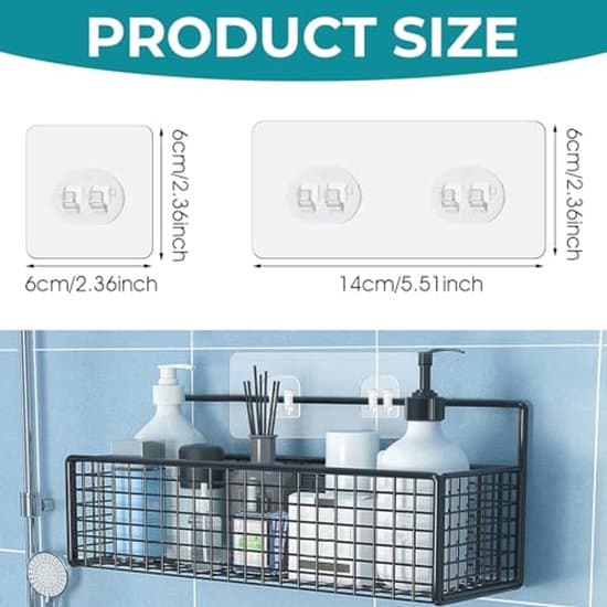 Self-adhesive waterproof wall hooks for bathroom and kitchen - 8-piece set