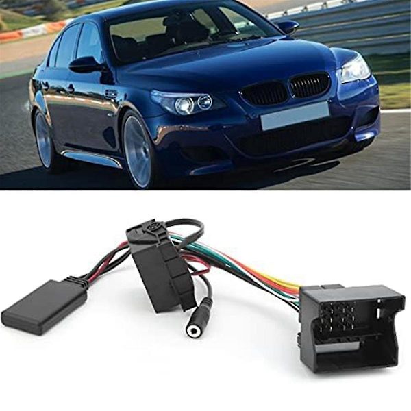 2 Sett Bilradio Bluetooth 5.0 Musikk AUX Kabel Håndfri Adapter Ledningsnett Kit for E60 E63 E90 E91
