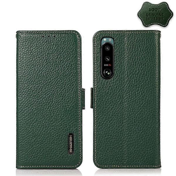 For Sony Xperia 5 III KHAZNEH Side-Magnetic Litchi Leather RFID Case