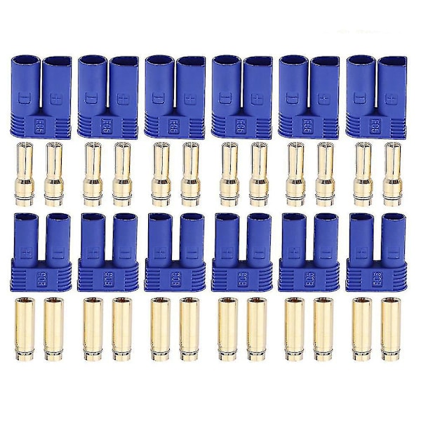 12 stk. Ec5 Bananstik Forbindelse Hun Han Til Rc Esc Lipo Batteri