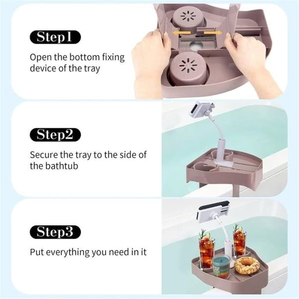Bordplate for spa med justerbar telefonholder, tilbehør til oppblåsbart spa med 2 koppholdere