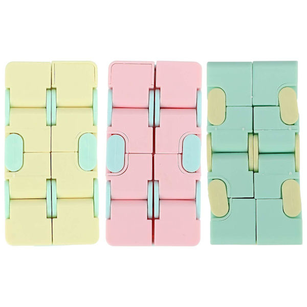 3 st Plast Infinity Cube Matt Dekompressionsleksak för Vuxna Barn Kontor Hushåll Spel