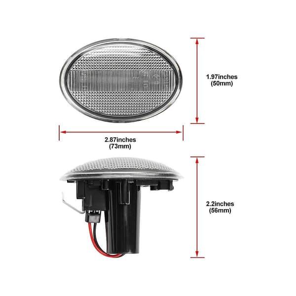 1 Par Bil LED Side Lys Sort Shell Til S R55 R56 R57 R58 R59 Dynamisk Blinklys