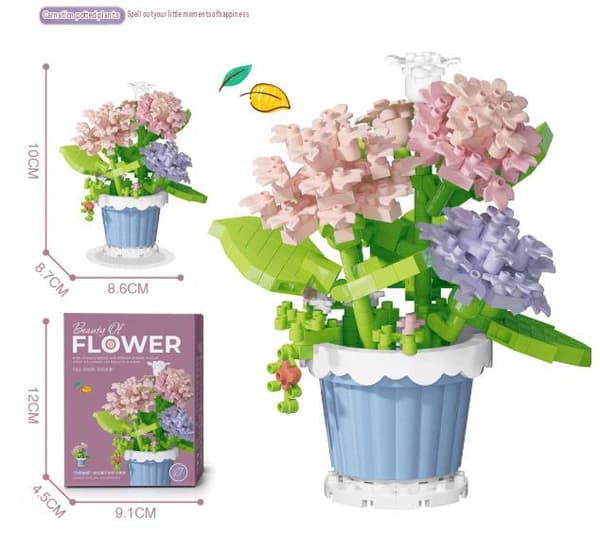 Evig Bukett Mikro Byggstenar – DIY Blommodell för Heminredning och Barn – Stil 11