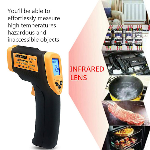 DT8380 Handhållen LCD-display Infraröd Termometer Beröringsfri Temperaturmätare