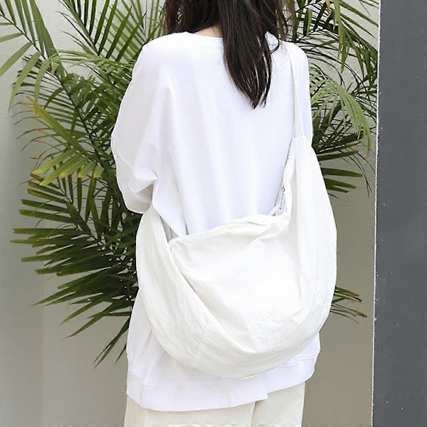 Enkel Crossbody Väska för Kvinnor Nylon Axelväska Dumpling Väska Satchel Väska-FÄRG: Ljusrosa
