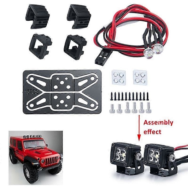 LED-lampor Ljusa Strålkastare för 1/10 RC Crawler Bil TRX4 Axial SCX10 90046 Wraith RR10 VS4-10 Redcat Gen8,A