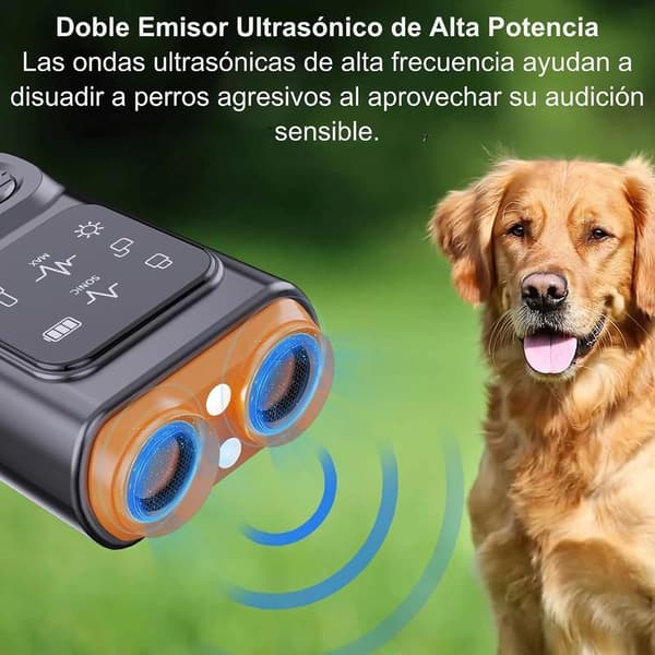 Dog Barking Prevention Device, Ultrasonic Anti-Bark Trainer, 4 Settings, 15 Meter Range, for Indoor and Outdoor Use.