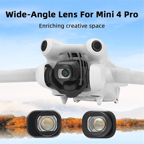 Ulkoinen laajakulmalinssisuodatin, laajennettu laajakulma Mini 4 Pro -kameran linssille, drone-tarvikkeet