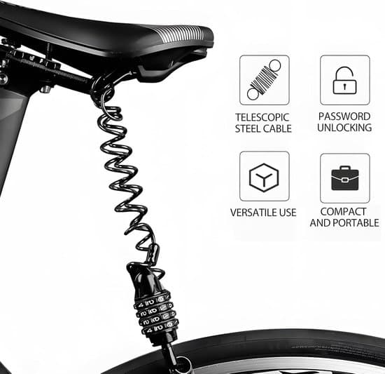 140 cm Bicycle Anti-Theft Cable Helmet Lock, Zinc Alloy & ABS 4-Digit Combination, for Motorcycle Helmets & Bicycles