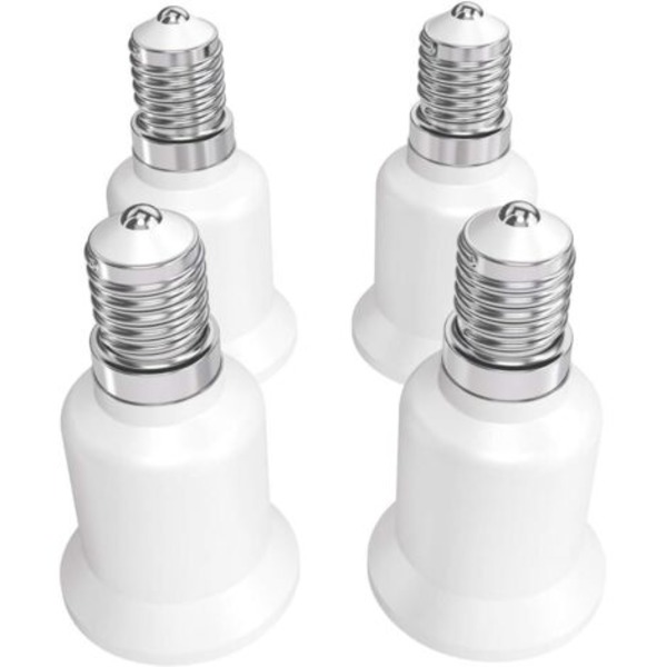 4x fatningsadapter - E14 til E27 fatningskonverter - E27 base lampeholderadapter til halogen LED-pærer