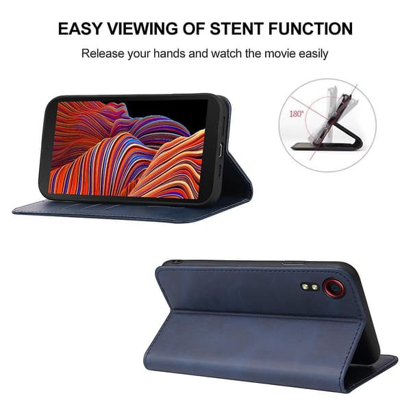 Magnetiskt stängbart läderfodral för Samsung Galaxy Xcover 5